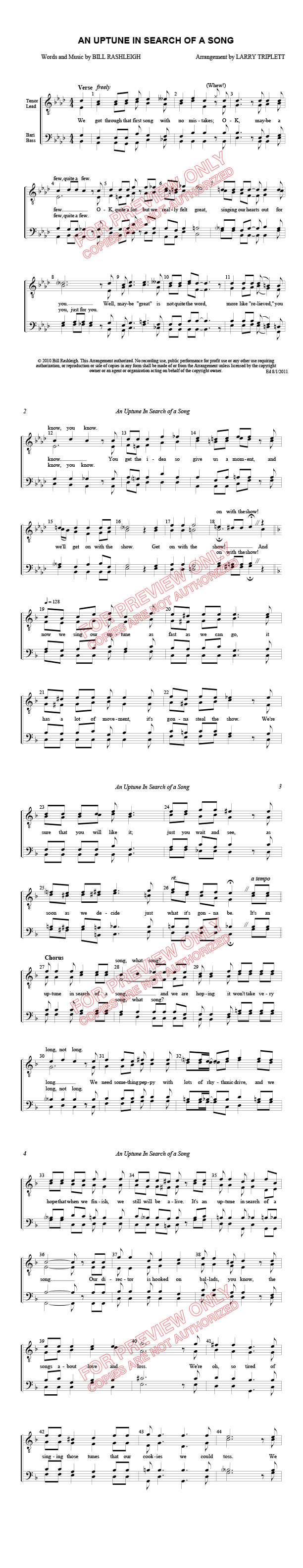 An Uptune in Search of a Song